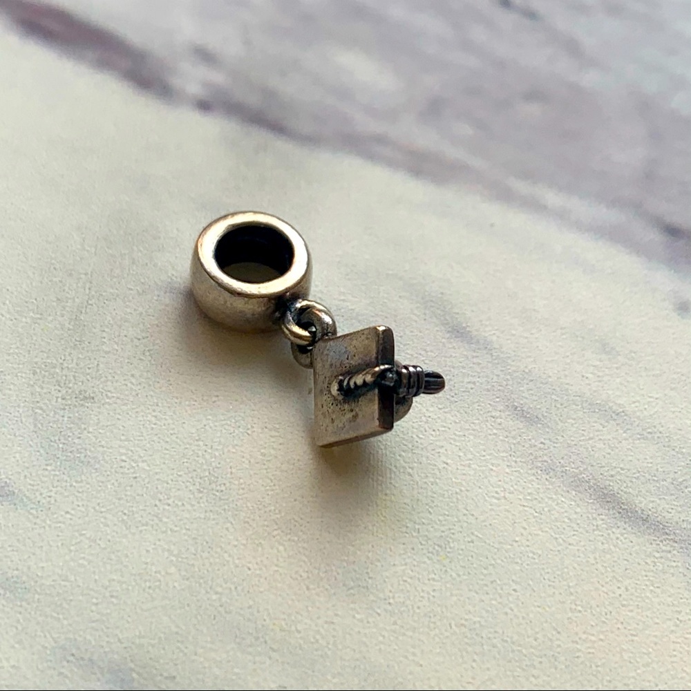 Pandora dangle graduation cap silver charm